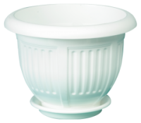 Кашпо Лотос 2л белый мрамор 07021