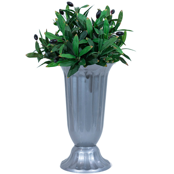 Вазон д/срезки Цветочный №1 2,5л серый 