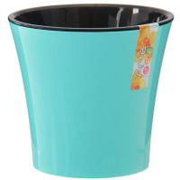 Кашпо Арте 1,2л мятный с черной вставкой