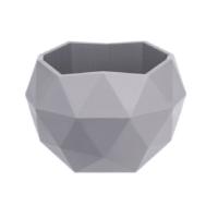 Кашпо Топаз 1,2л серый жемчуг с вставкой КШ-3014 /12шт/ПП 