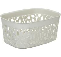 Коробка д/хранения ФЛОРА 3л белый ротанг М2361 /10шт/М-пласт 