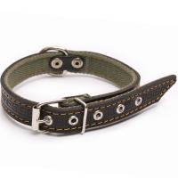 Ошейник кожа+брезент 30мм 2-х слойный Н/У 55-60см