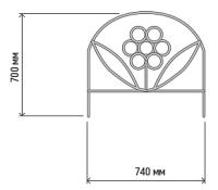 Забор Ромашка 3,7м комп-т (5секций*70*74см) 