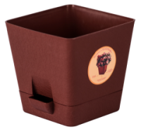 Кашпо Азалия 2л квадратное с прикрепленным поддоном коричневый