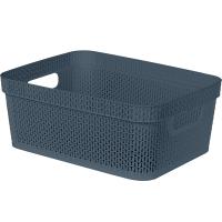 Корзина д/хранения Ajur 11л прямоуг. космический серый KL4114 /16шт/ПР