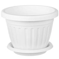 Кашпо Сильвер ЭКО D42 24,6л белый с под. /5шт/Рад