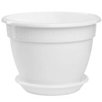 Цветочный горшок Антик 1,6л белый с поддоном