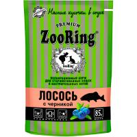 Кошки ZooRing лосось с черникой сочные кусочки в соусе д/стерил.кошек 85гр/26шт/306720 ЧЗ