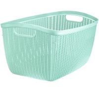 Корзина для белья ВЯЗАНИЕ 26л фисташковый М2617