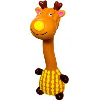 Игрушка с Жираф в свитере с пищалкой из латекса коричневый 20см/ЛС138/Евро