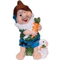 Фигура Гном с морковкой и зайцем 12603