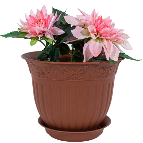 Цветочный горшок Виноград 1,6л терракот с поддоном 5PL0146 