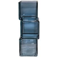 Ваза Квадрат Смещенный h30 10*10см серый дым 6360/300С-108/072995