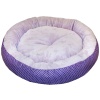 Лежанка ватрушка плюш фиолетовый горох 70*17см/DONBARON