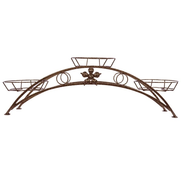 Подставка РЗДИ Дуга цветок 3 горшка медь