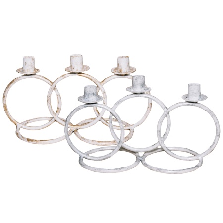 ДЕКОР Подсвечник Кольцо 3 свечи бел серебро РЗДИ/1шт